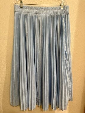 J.Crew Light Blue Pleated Midi Skirt Large